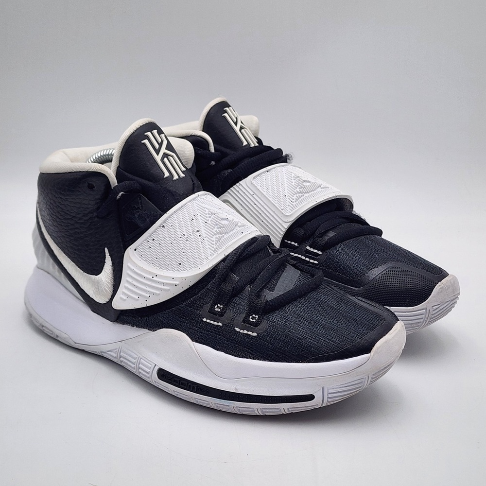 NIKE Kyrie 6 White Black Basketball Shoes CK5869-002 Men's 5 or‎ Boys 5Y